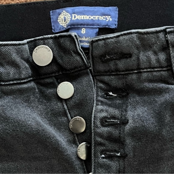 Democracy "Ab"solution Jeans Gray Cropped Raw Hem Straight Leg Women’s 8 - Picture 3 of 8